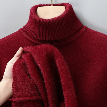 Merino Wool Turtleneck Sweater — Ribbed Collar & Slim Fit 16