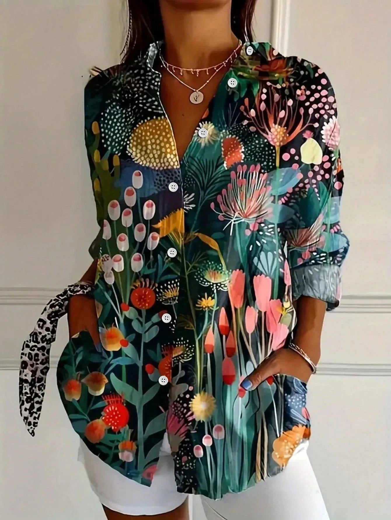 Colorful Print Blouse - Airy Fit Women's Top 3