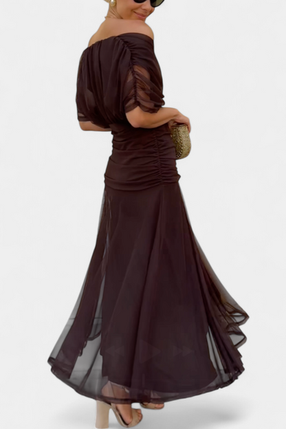 Eryzziah Elegant Floral Maxi Dress with V-Neckline & Pleated Waist 3