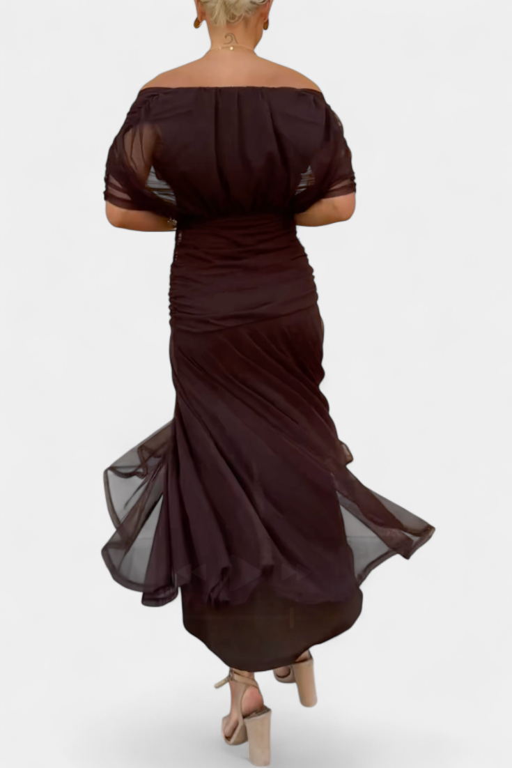 Eryzziah Elegant Floral Maxi Dress with V-Neckline & Pleated Waist 4