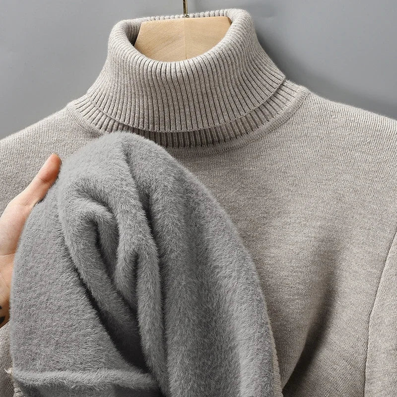 Merino Wool Turtleneck Sweater — Ribbed Collar & Slim Fit 8