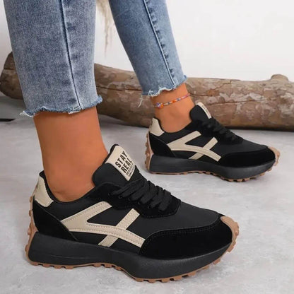 Women's Orthopedic Sneakers Panel Upper Lace-Up Low-Cut Design 1