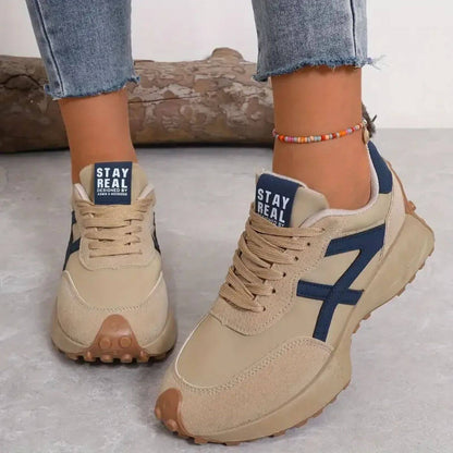 Women's Orthopedic Sneakers Panel Upper Lace-Up Low-Cut Design 3