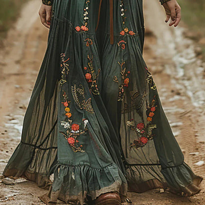 Soleil Collection | Floral Maxi Dress with Long Sleeves | Effortless Elegance for Any Occasion