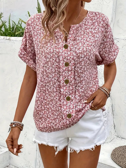 Sophia Collection | Women's Blouse with Floral Print & Lightweight Fabric | Stylish Summer Tops for Effortless Elegance