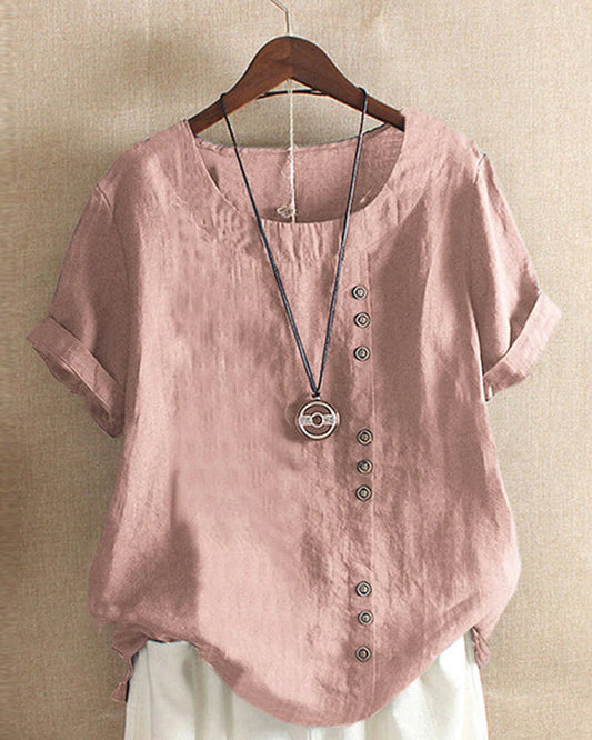 Summer Breeze | Women's Blouse with Button Detail | Lightweight Comfort for Effortless Summer Style
