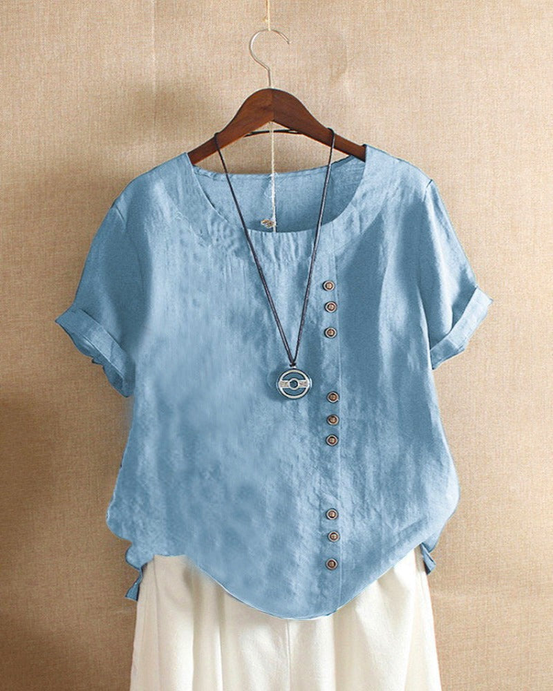 Summer Breeze | Women's Blouse with Button Detail | Lightweight Comfort for Effortless Summer Style