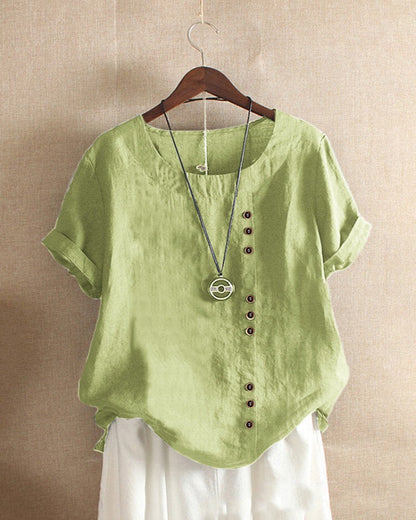 Summer Breeze | Women's Blouse with Button Detail | Lightweight Comfort for Effortless Summer Style