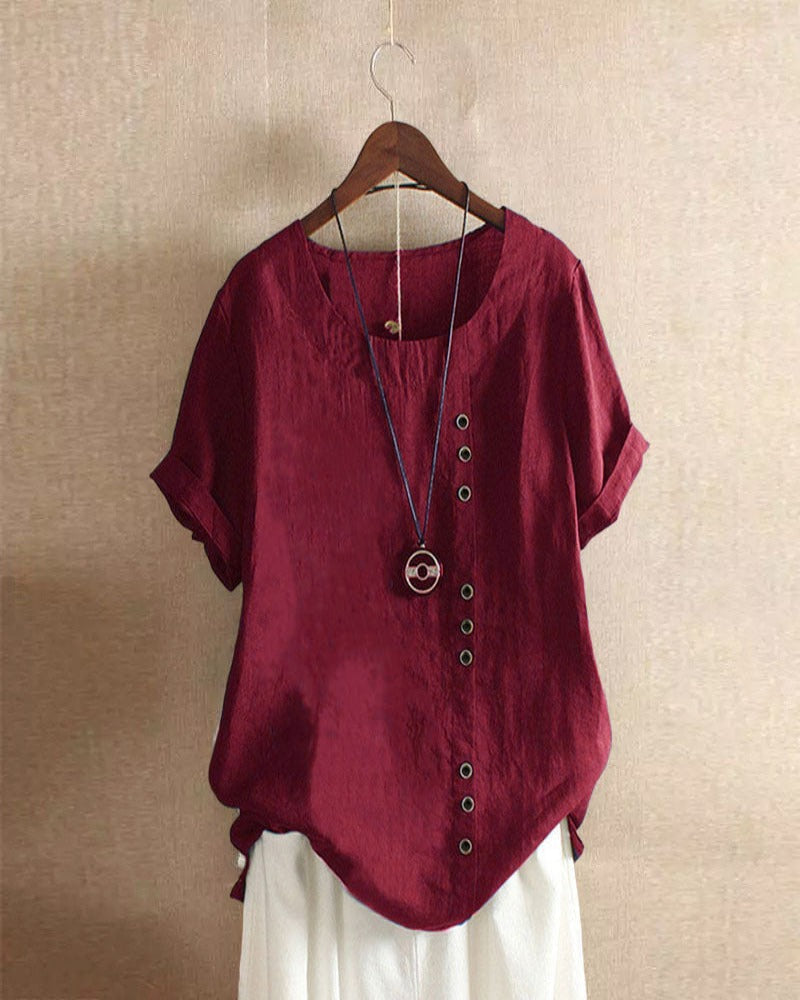 Summer Breeze | Women's Blouse with Button Detail | Lightweight Comfort for Effortless Summer Style