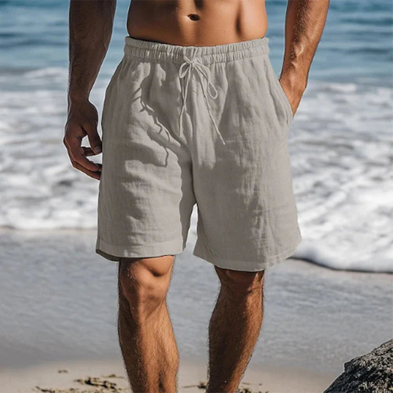 Summer Essentials | Men's Swim Trunks with Drawstring Waist & Side Pockets | Comfortable Knee-Length Shorts for Beach and Pool