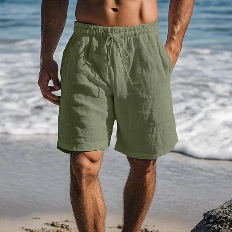 Summer Essentials | Men's Swim Trunks with Drawstring Waist & Side Pockets | Comfortable Knee-Length Shorts for Beach and Pool