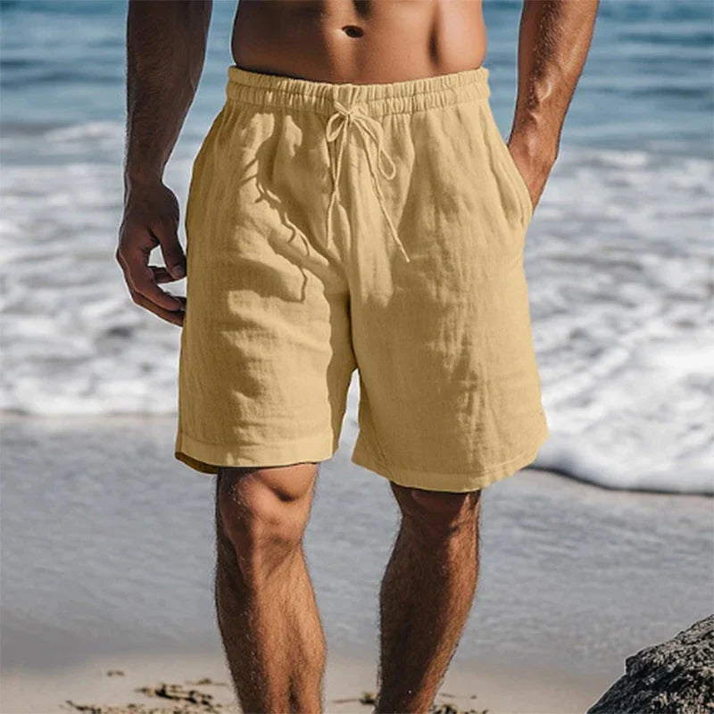 Summer Essentials | Men's Swim Trunks with Drawstring Waist & Side Pockets | Comfortable Knee-Length Shorts for Beach and Pool