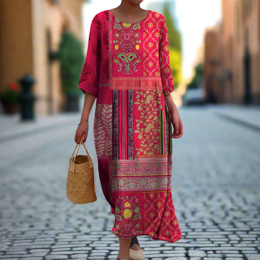 Summer Vibes | Women's Bohemian Maxi Dress with Flowing Silhouette | Effortless Style for Warm Days