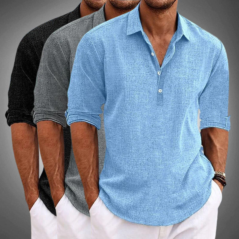 Sunshine Harbor | Men's Casual Shirt with Classic Lapel Collar | Relaxed Fit for Effortless Style