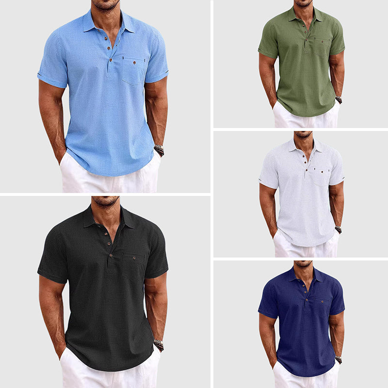 Theodore Willow | Men's Polo Shirt with Breathable Linen Fabric | Casual Comfort for Summer Style