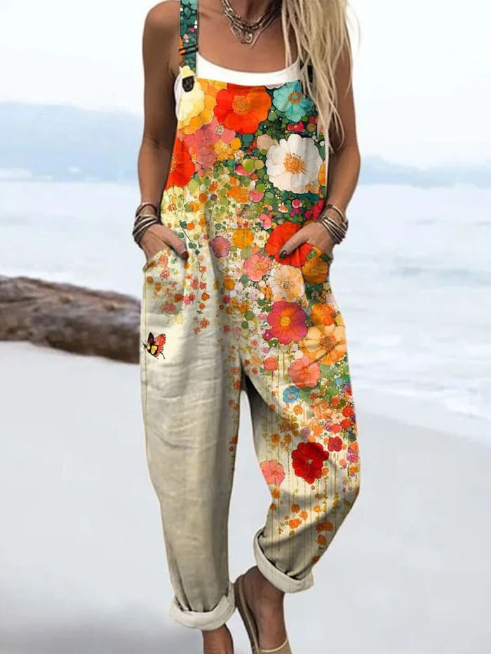Lynn™ Vintage Floral Wide-Leg Jumpsuit for Women 1