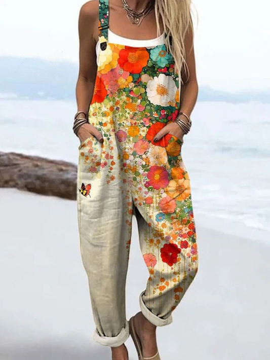 Lynn™ Vintage Floral Wide-Leg Jumpsuit for Women 1
