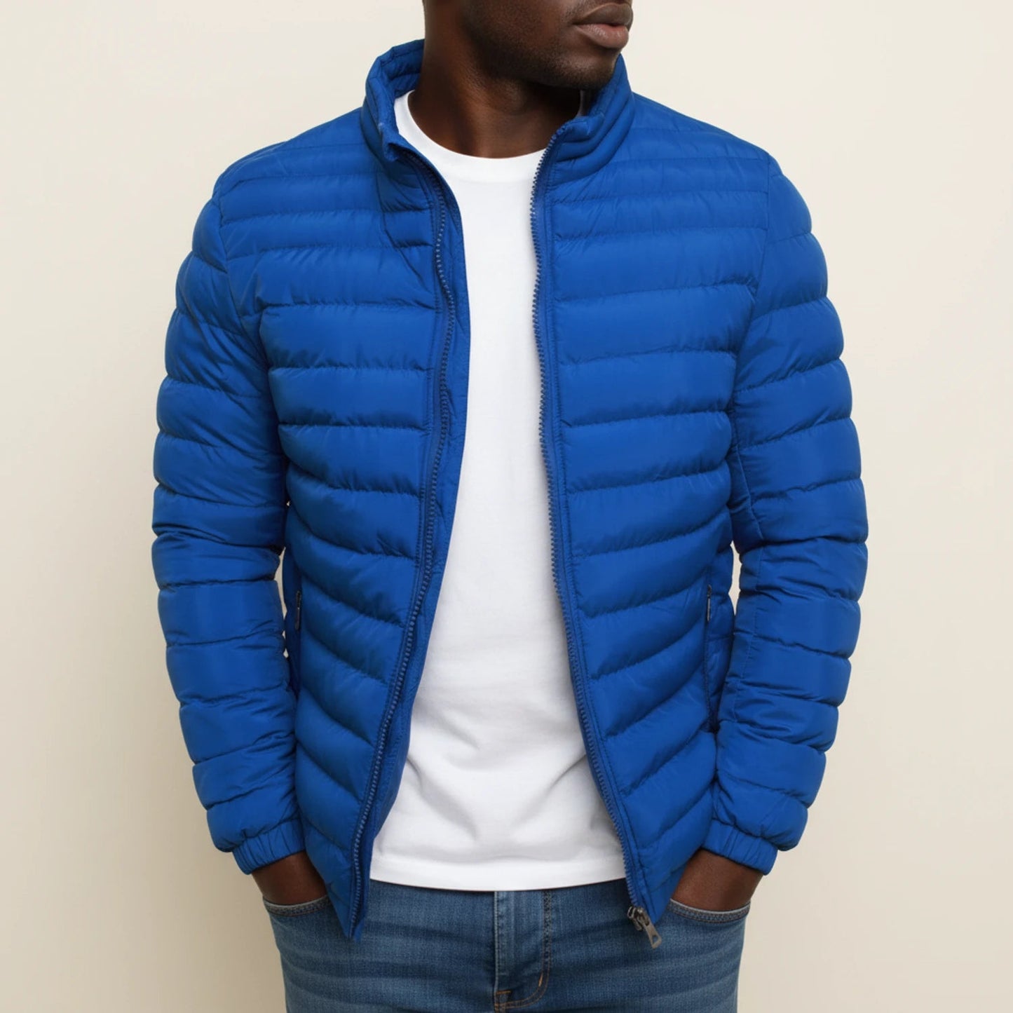 Urban Style | Men's Lightweight Puffer Jacket with Zip-Up Closure | Modern Slim Fit for All-Season Versatility