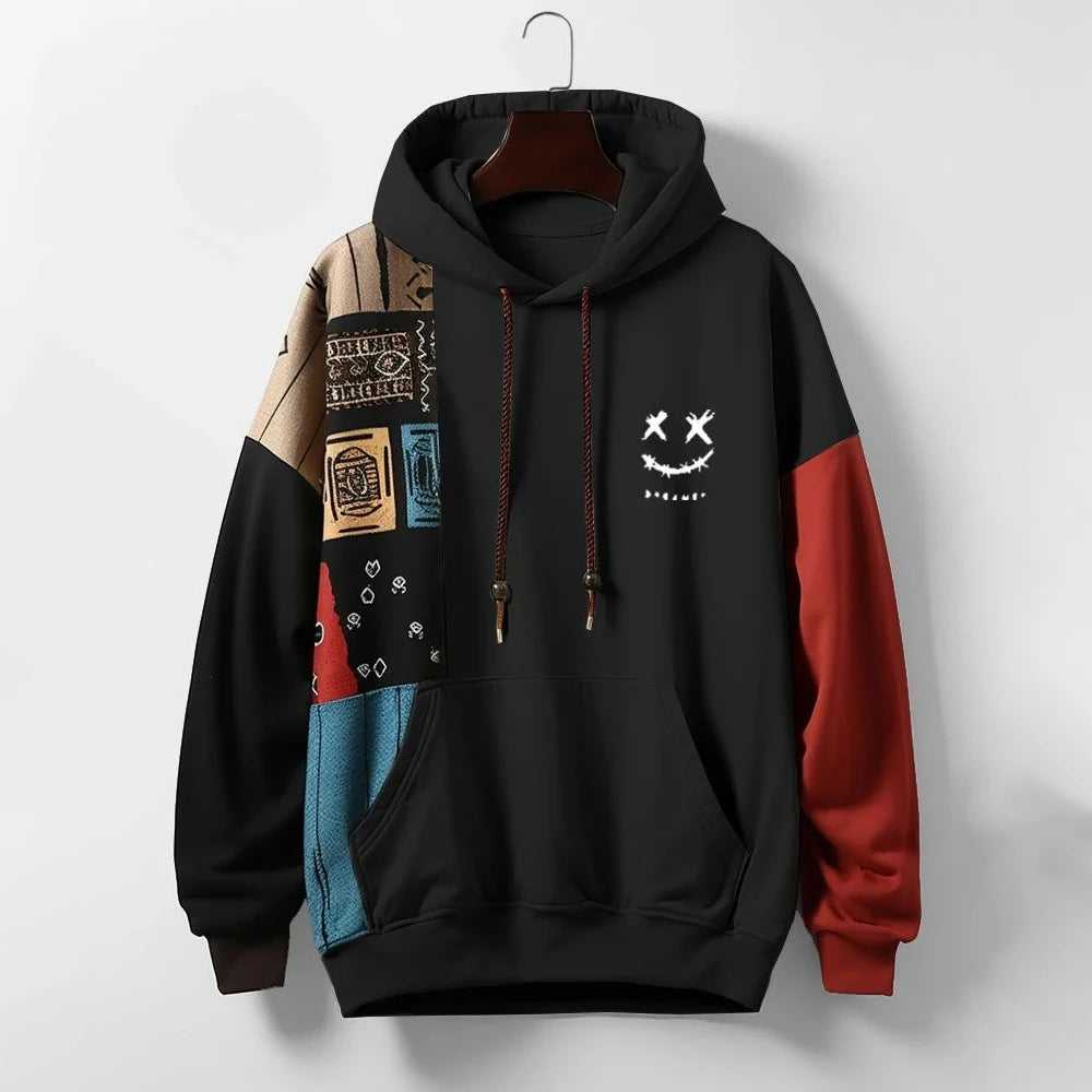 Vibrant Contrast Hoodie with Adjustable Drawstrings | Stylish Comfort for Everyday Wear