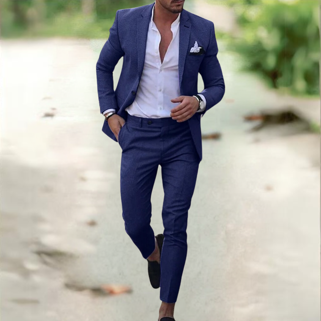 Viktor | Men's Linen Suit Set with Tailored Fit | Stylish Jacket & Pants for Professional Elegance