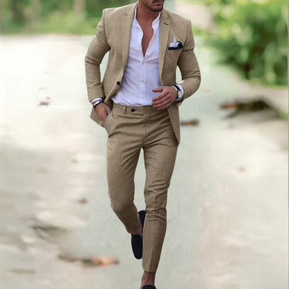 Viktor | Men's Linen Suit Set with Tailored Fit | Stylish Jacket & Pants for Professional Elegance
