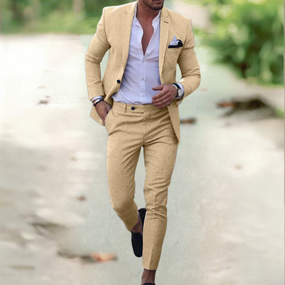 Viktor | Men's Linen Suit Set with Tailored Fit | Stylish Jacket & Pants for Professional Elegance