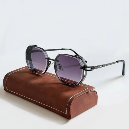 Vintage Steampunk Sunglasses with Polarized Lenses | Durable Aluminum Frame for Ultimate UV Protection