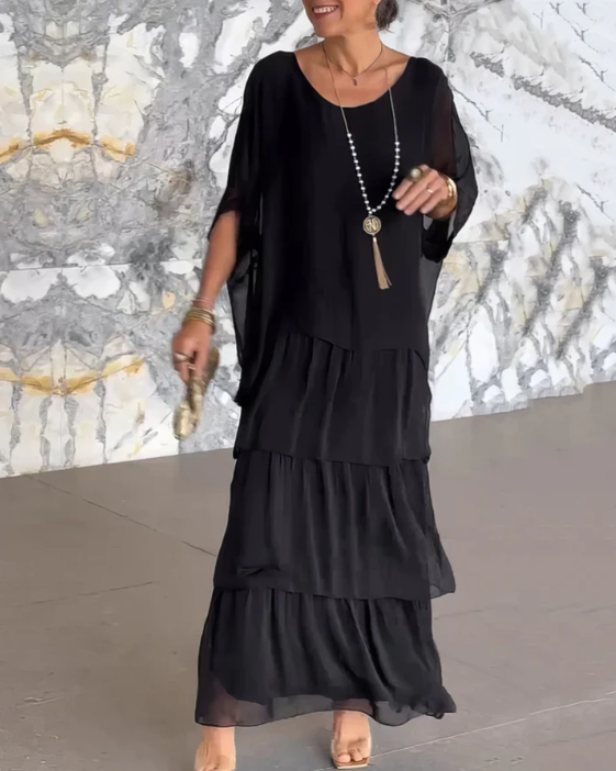 Virelle Modern | Long Sleeve Maxi Dress with Flowing Silhouette | Elegant Design for Effortless Style