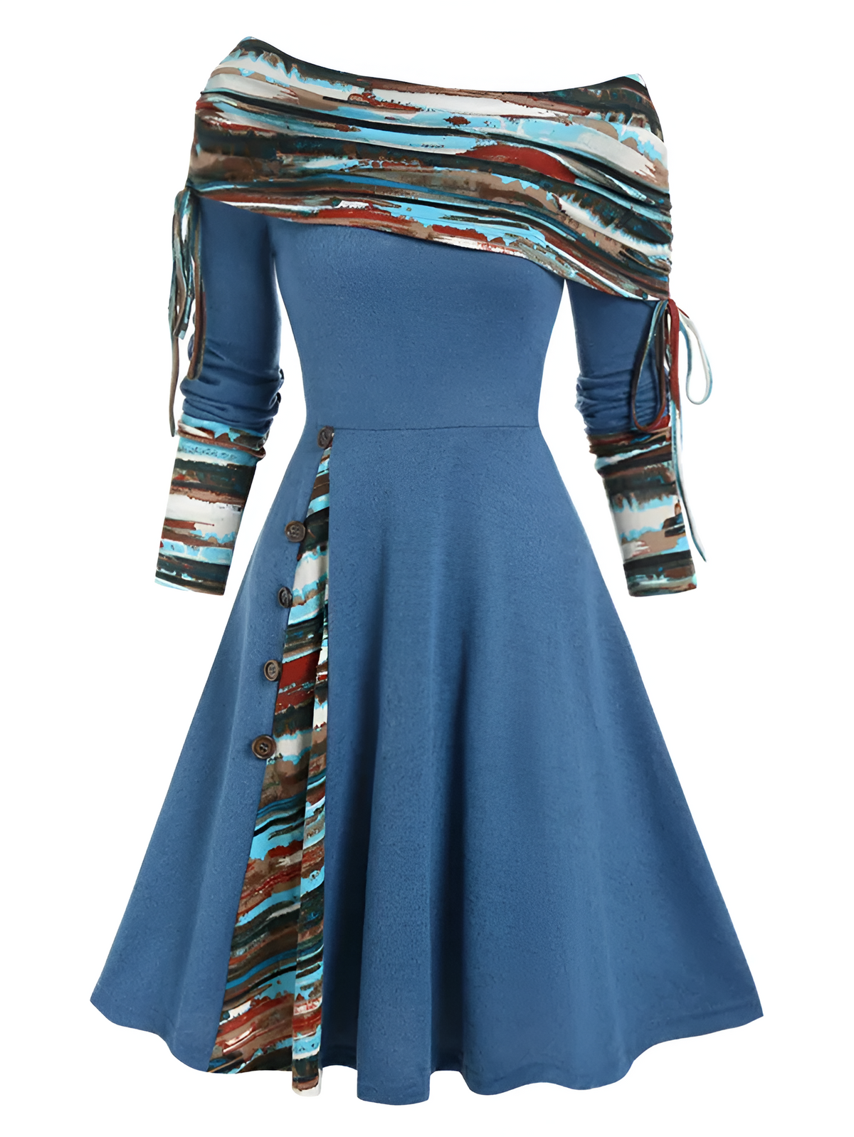 Women's Off-Shoulder Midi Dress — Flowy Fall & Winter Style 12