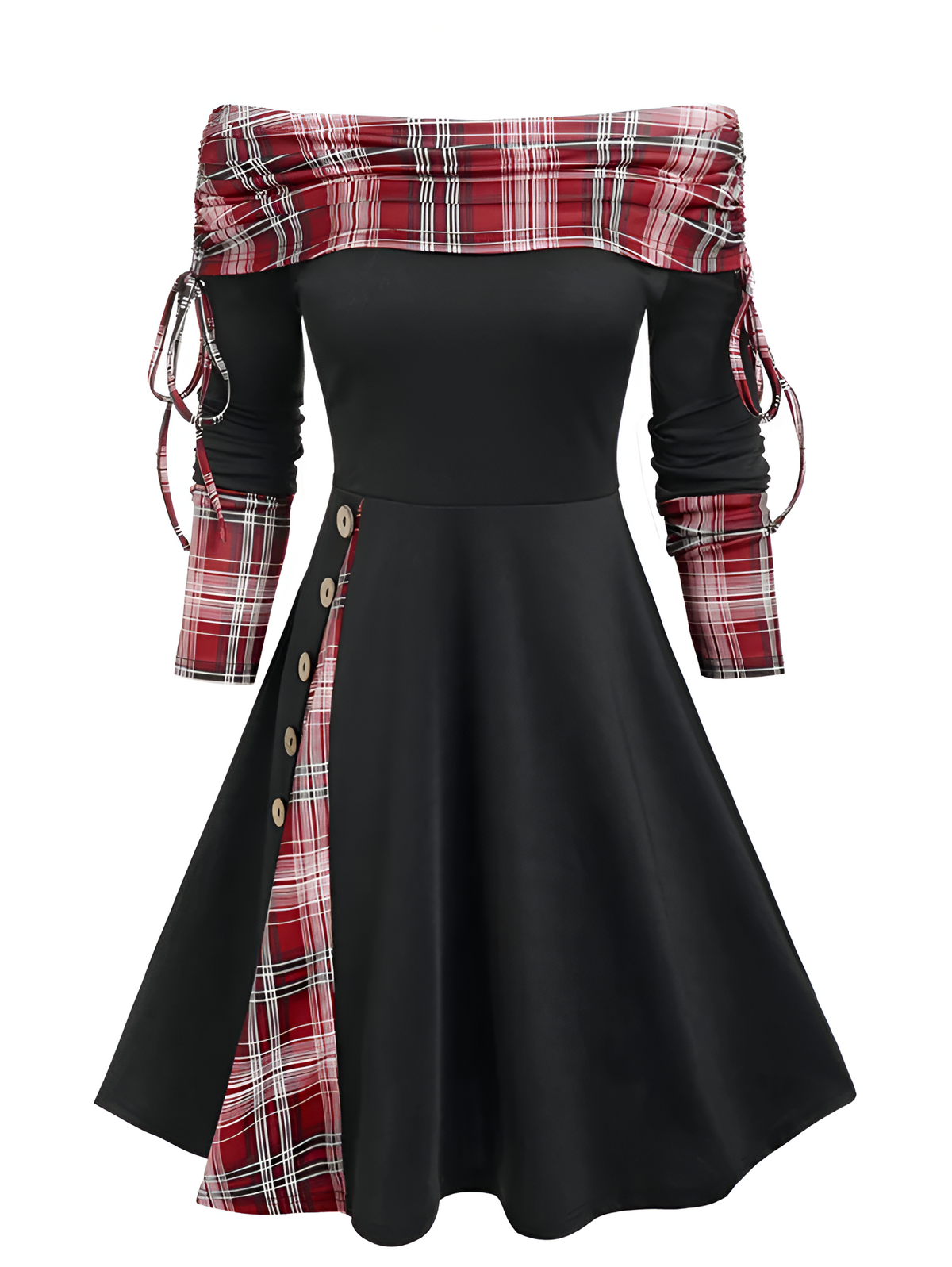 Women's Off-Shoulder Midi Dress — Flowy Fall & Winter Style 6