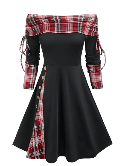 Women's Off-Shoulder Midi Dress — Flowy Fall & Winter Style 6
