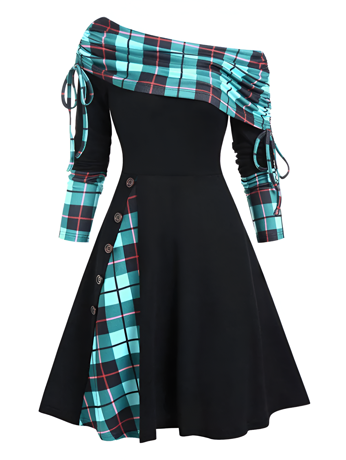 Women's Off-Shoulder Midi Dress — Flowy Fall & Winter Style 1
