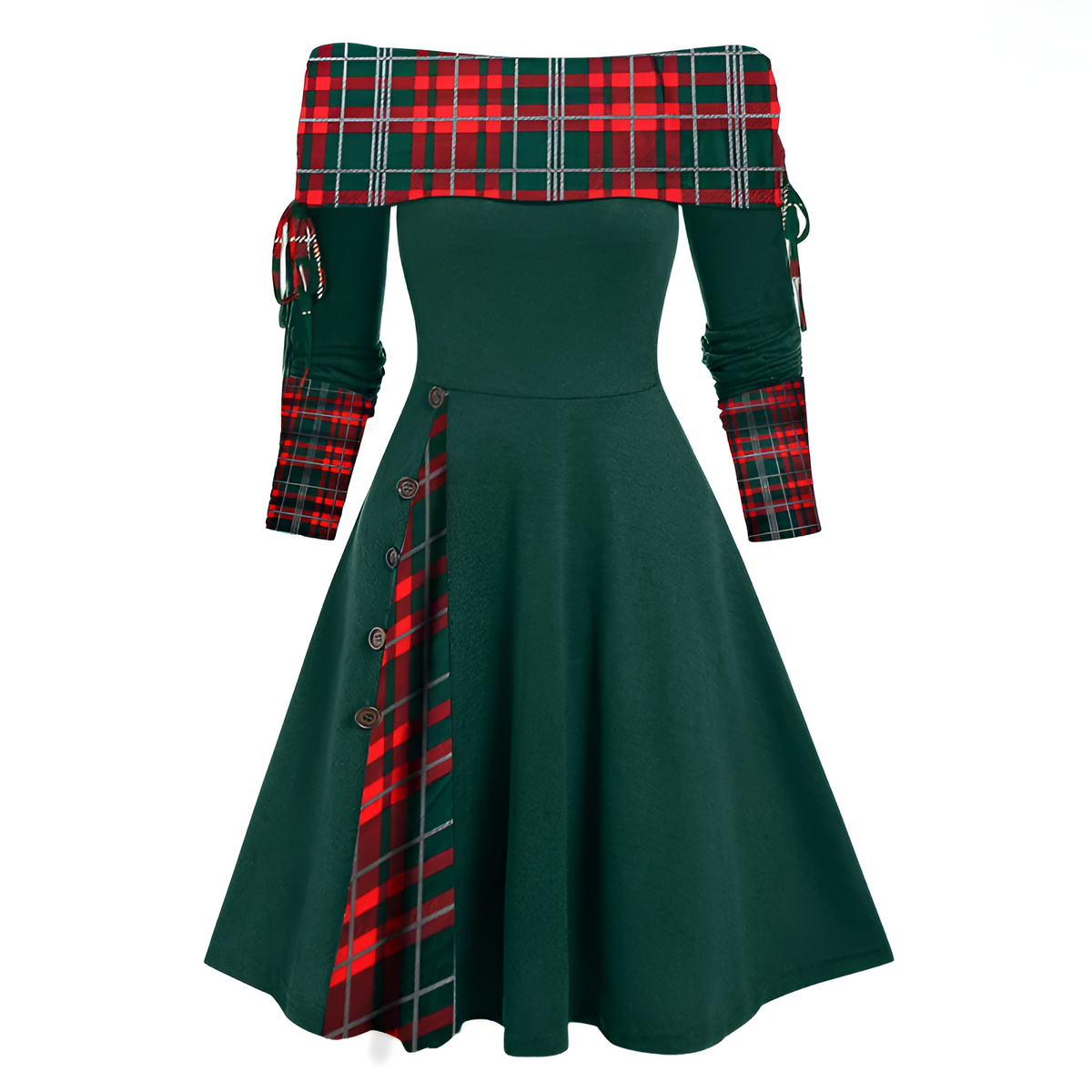 Women's Off-Shoulder Midi Dress — Flowy Fall & Winter Style 2
