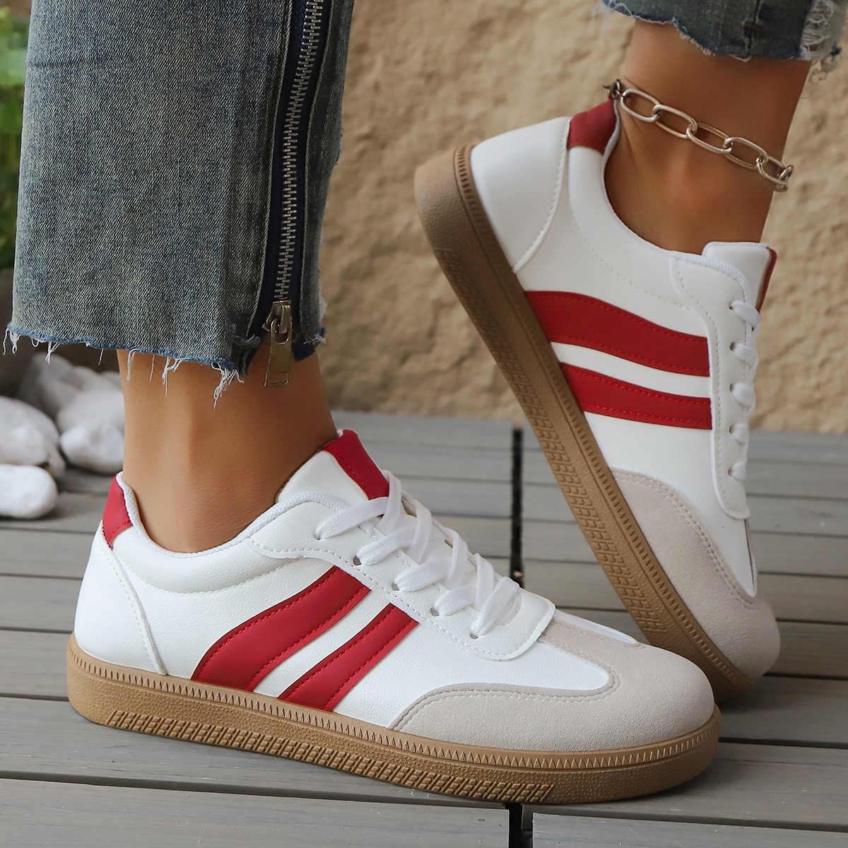 Zippa Retro Sneakers | Lightweight Leather & Suede Design with Cushioned Soles | Street-Ready Comfort