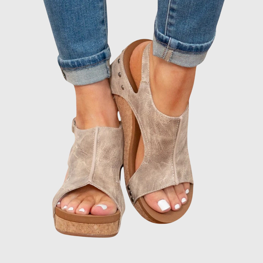 Adela Orthopedic Sandals — Cushioned Wedge with Adjustable Buckle 2