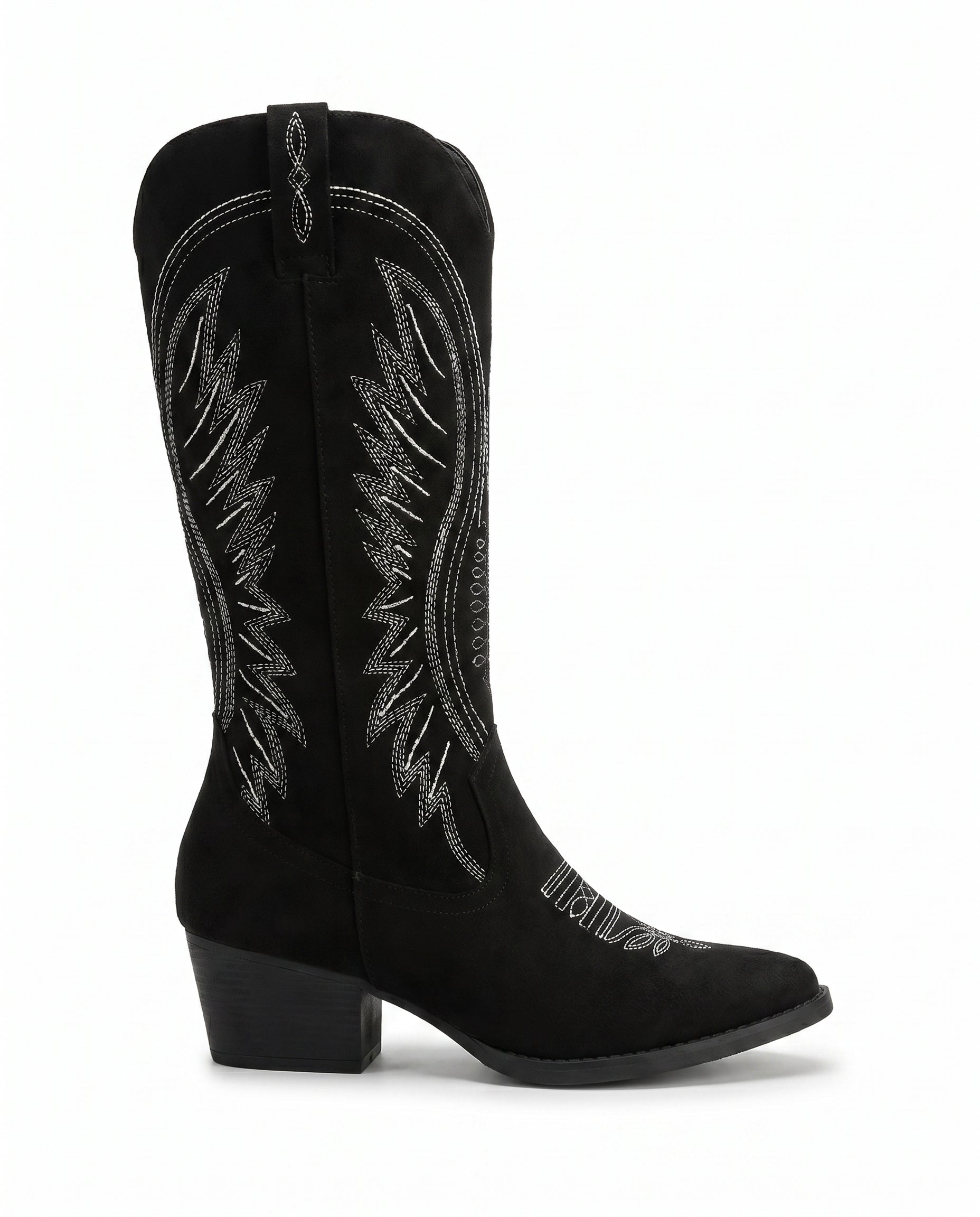 Women's Embroidered Suede Cowboy Boots — Knee-High Western Style 8