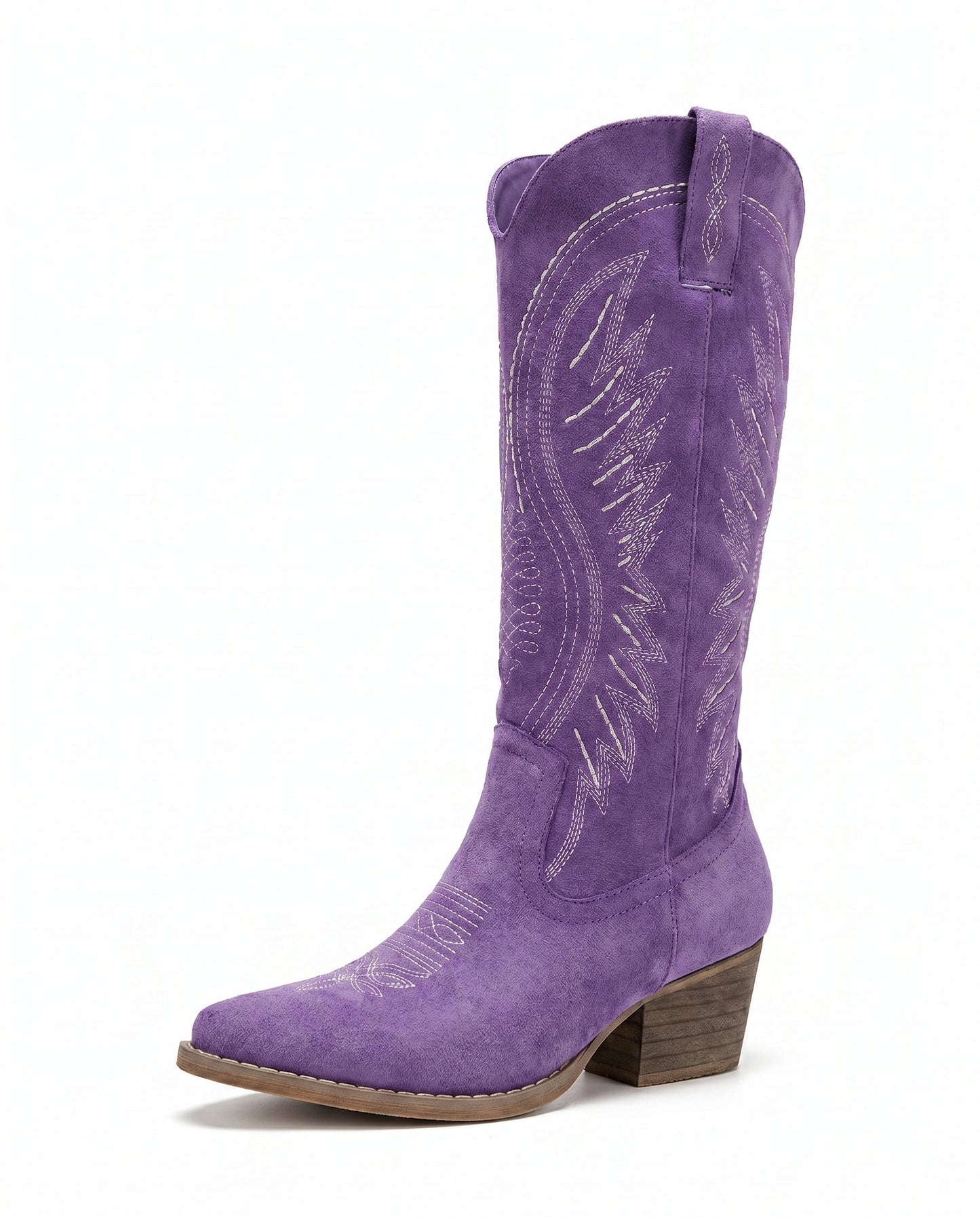 Women's Embroidered Suede Cowboy Boots — Knee-High Western Style 19
