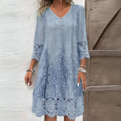 Jenna™ Floral Embroidered Midi Dress — Elegant & Breathable 1