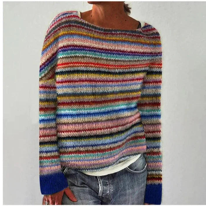 Women's Nordic Knit Sweater — Relaxed Fit Boat Neckline 2