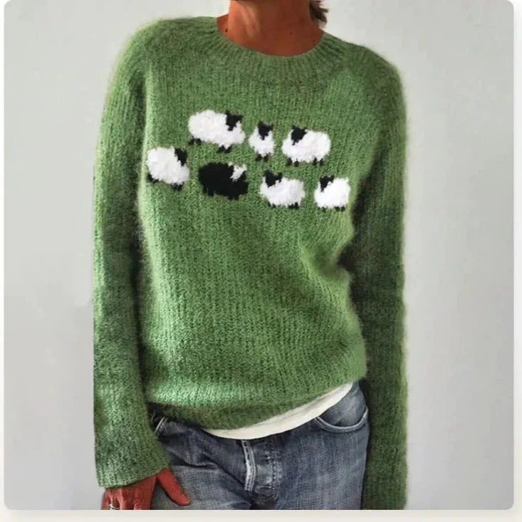 Women's Nordic Knit Sweater — Relaxed Fit Boat Neckline 3