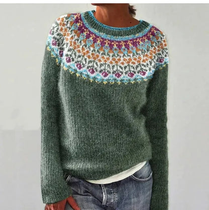 Women's Nordic Knit Sweater — Relaxed Fit Boat Neckline 4
