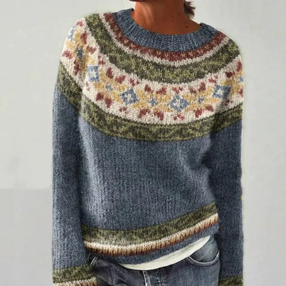 Women's Nordic Knit Sweater — Relaxed Fit Boat Neckline 5