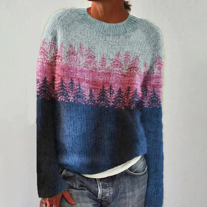 Women's Nordic Knit Sweater — Relaxed Fit Boat Neckline 7
