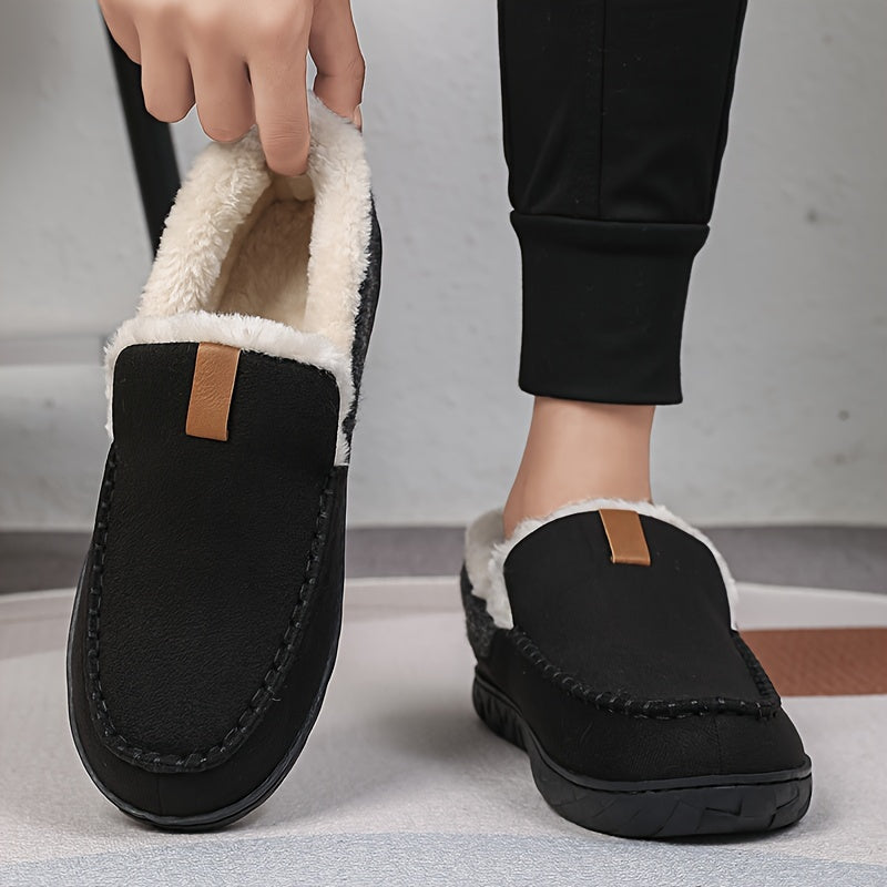 Men's Sheepskin Lined Slippers — Non-Slip Slip-On House Shoe 4