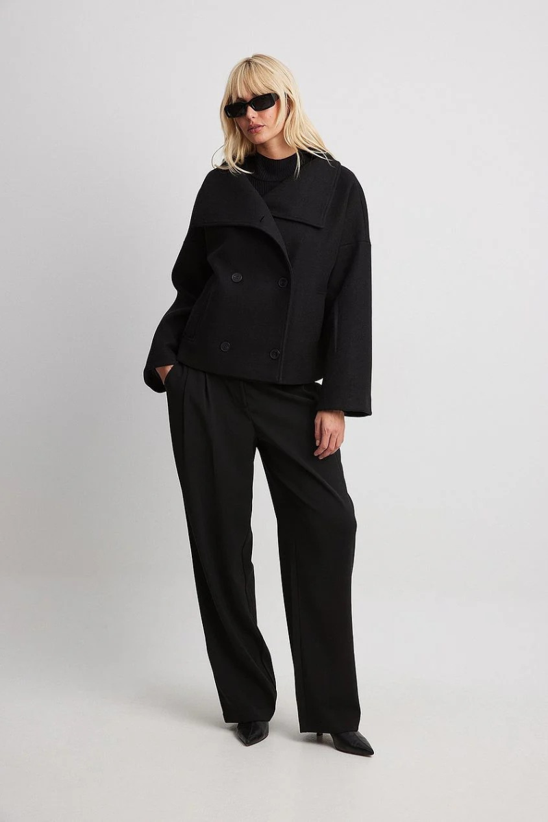 Women's Vintage Double-Breasted Short Coat — Classic Fit 1