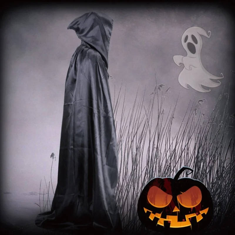 Hooded Halloween Cape Costume — Spooky Adjustable Hood 2