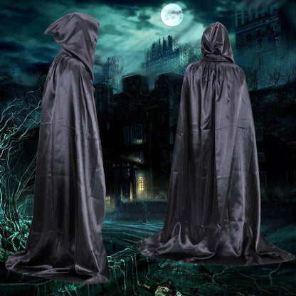 Hooded Halloween Cape Costume — Spooky Adjustable Hood 5