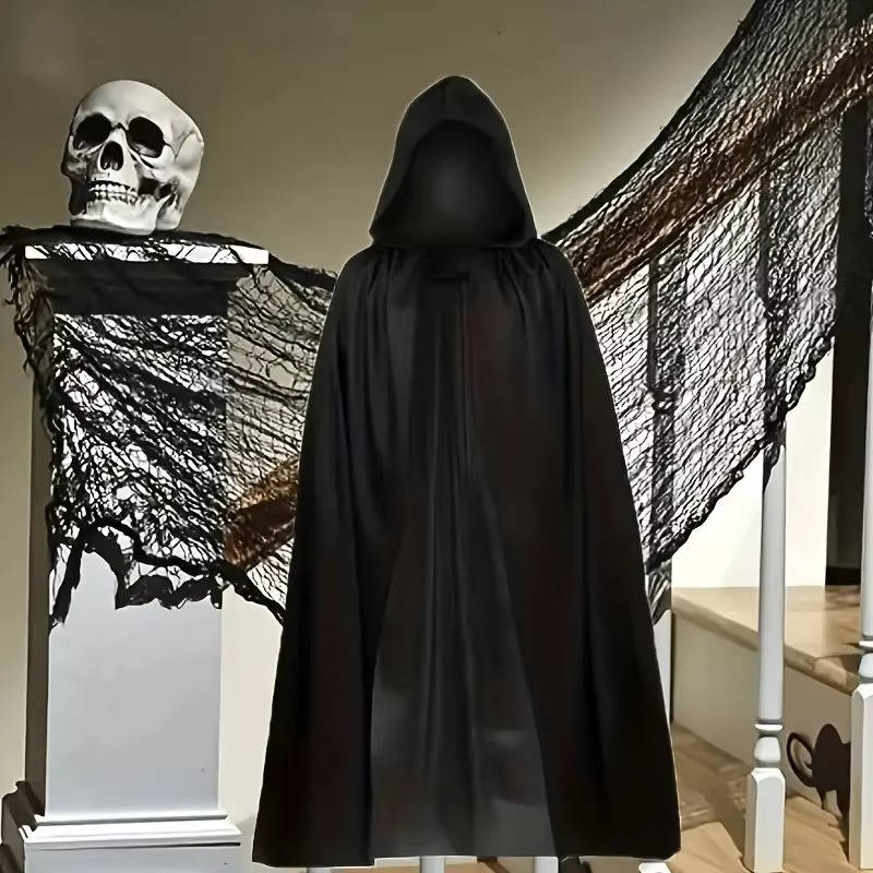 Hooded Halloween Cape Costume — Spooky Adjustable Hood 3