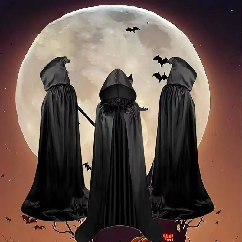 Hooded Halloween Cape Costume — Spooky Adjustable Hood 6