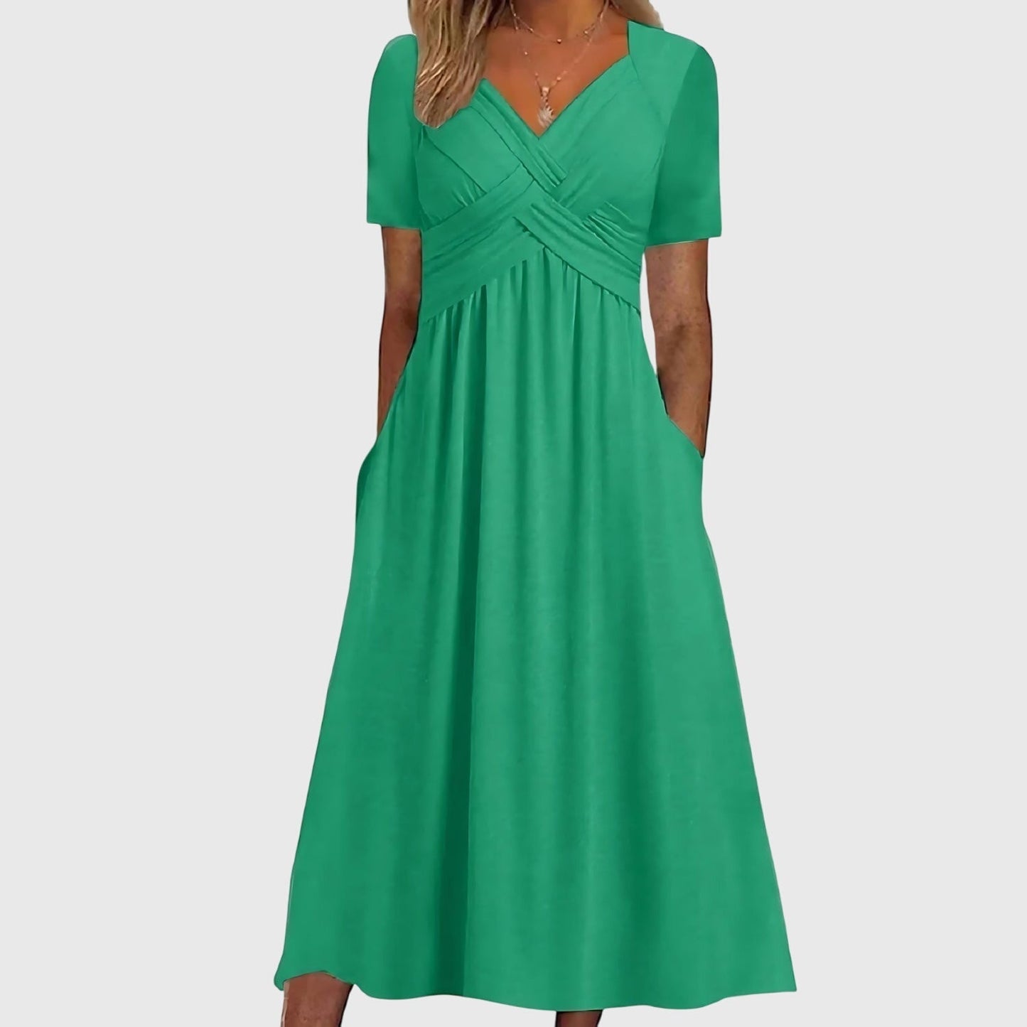 Viola Midi Dress with Tummy Control — A-Line Flattering Fit 5